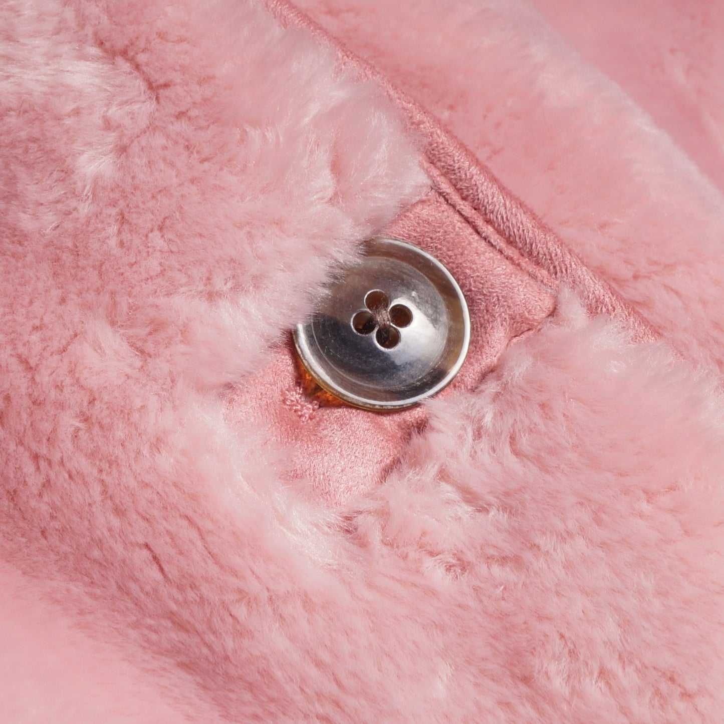 - Faux Fur Cropped Shawl Collar Jacket - Pink