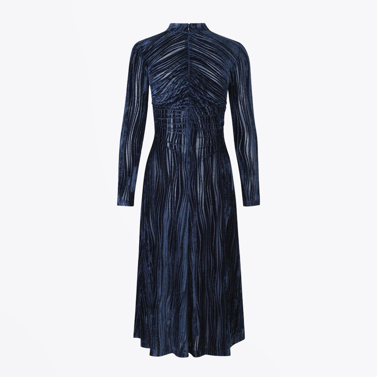 Asher - Velvet Devore Dress - Navy Blue