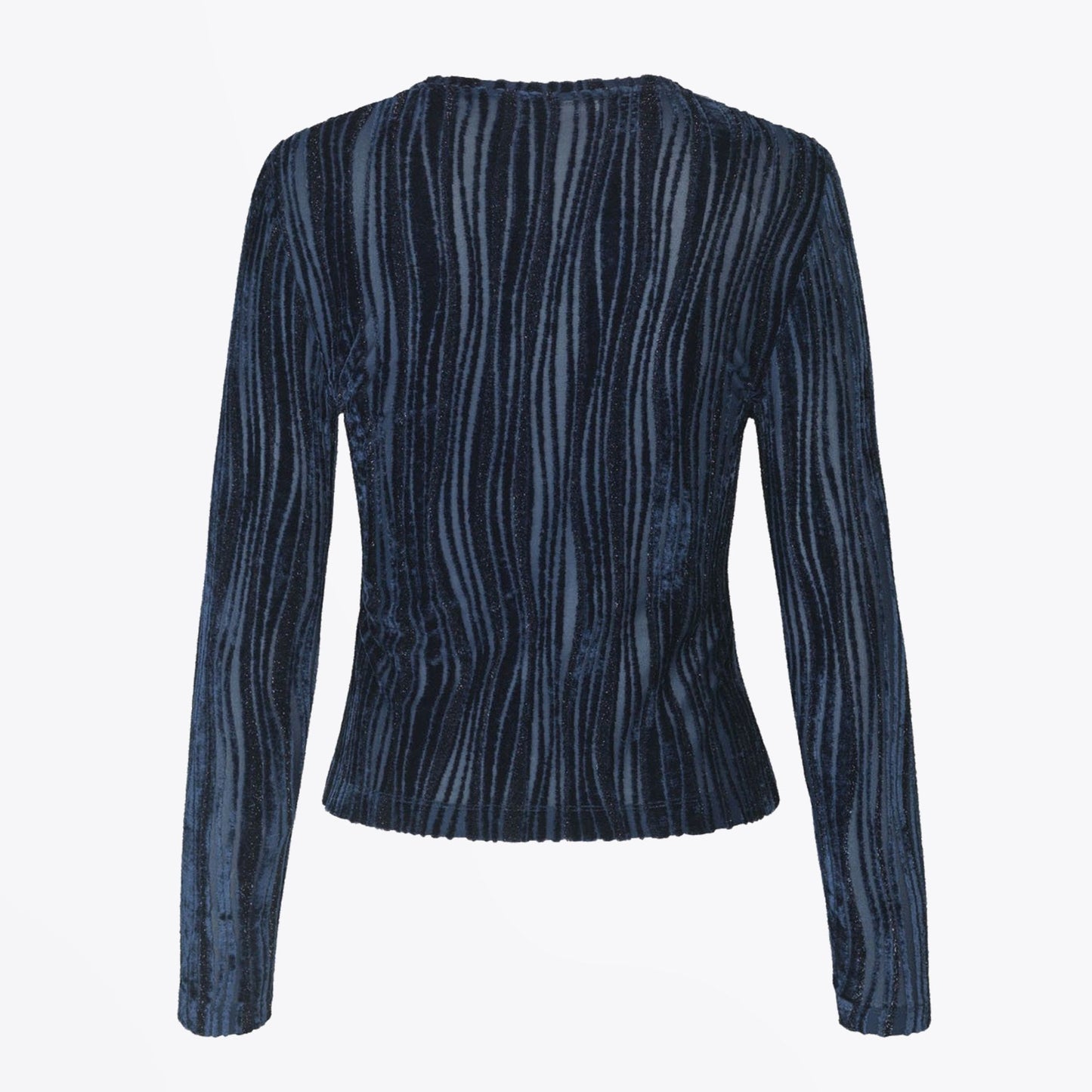 Maya - Velvet Wave Top - Navy Blue
