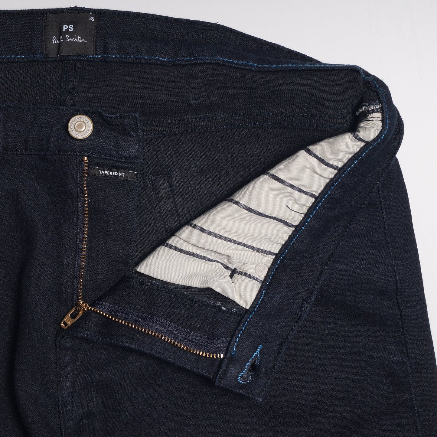 Tapered Cotton Reflex Jeans - Dark Indigo
