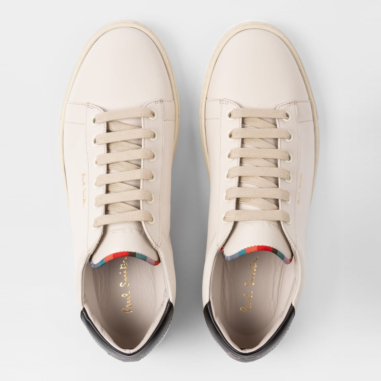 Leather 'Hassler' Trainers With Swirl Trim - Off-White