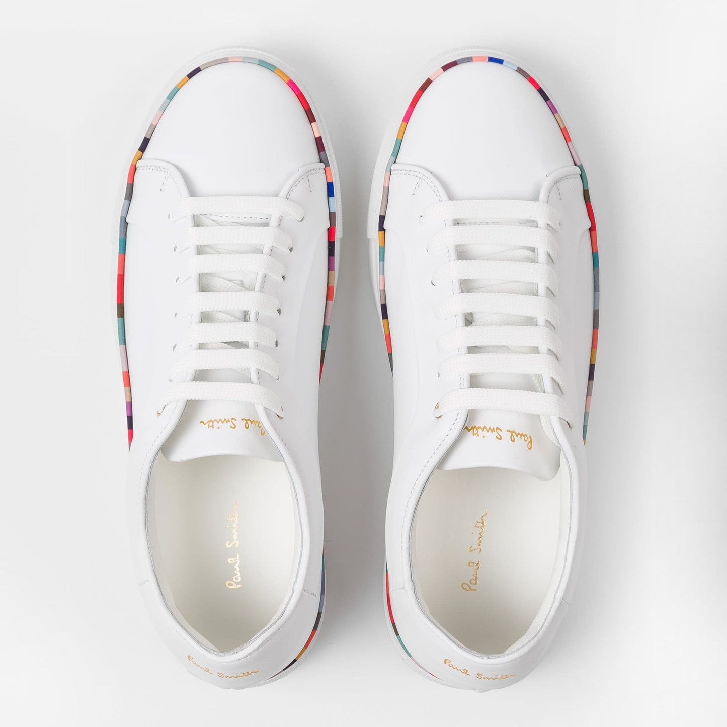 Leather 'Brasso' Trainers With 'Swirl' Band - White