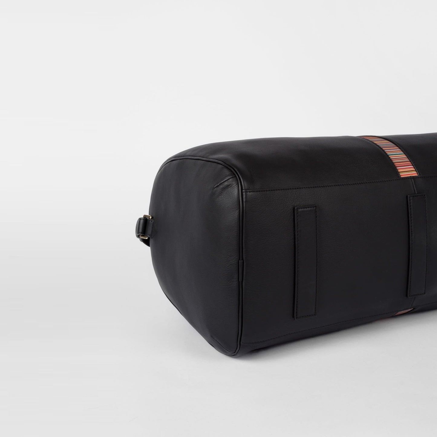 Leather 'Signature Stripe' Holdall - Black