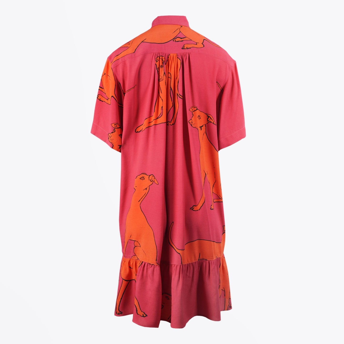 - 'Greyhound' Print Shirt Dress - Pink