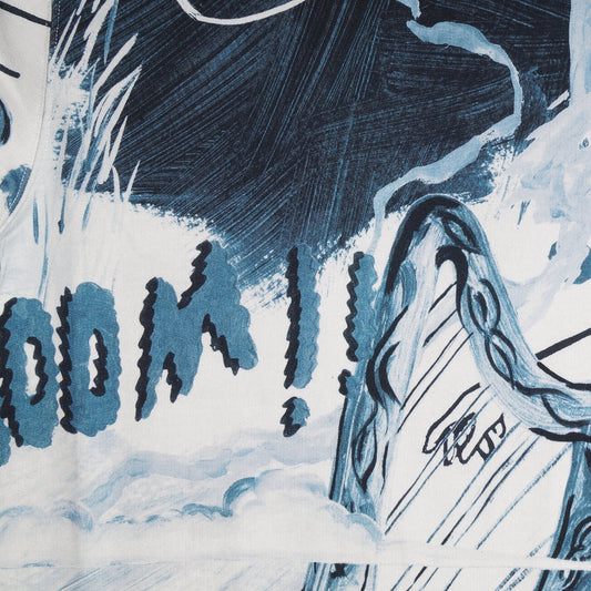 - 'Pulp' Print Cotton Sweatshirt - Blue