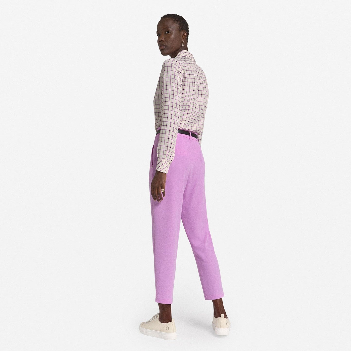 - High-Waist Crop Trousers - Purple