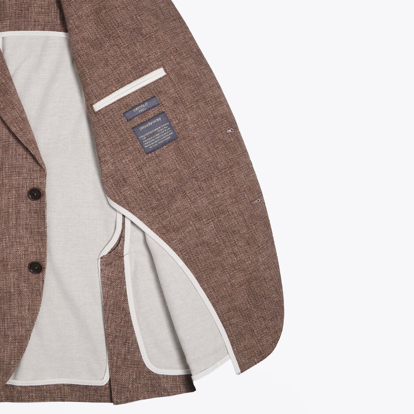 - Weave Print Jersey Blazer - Brown/Beige