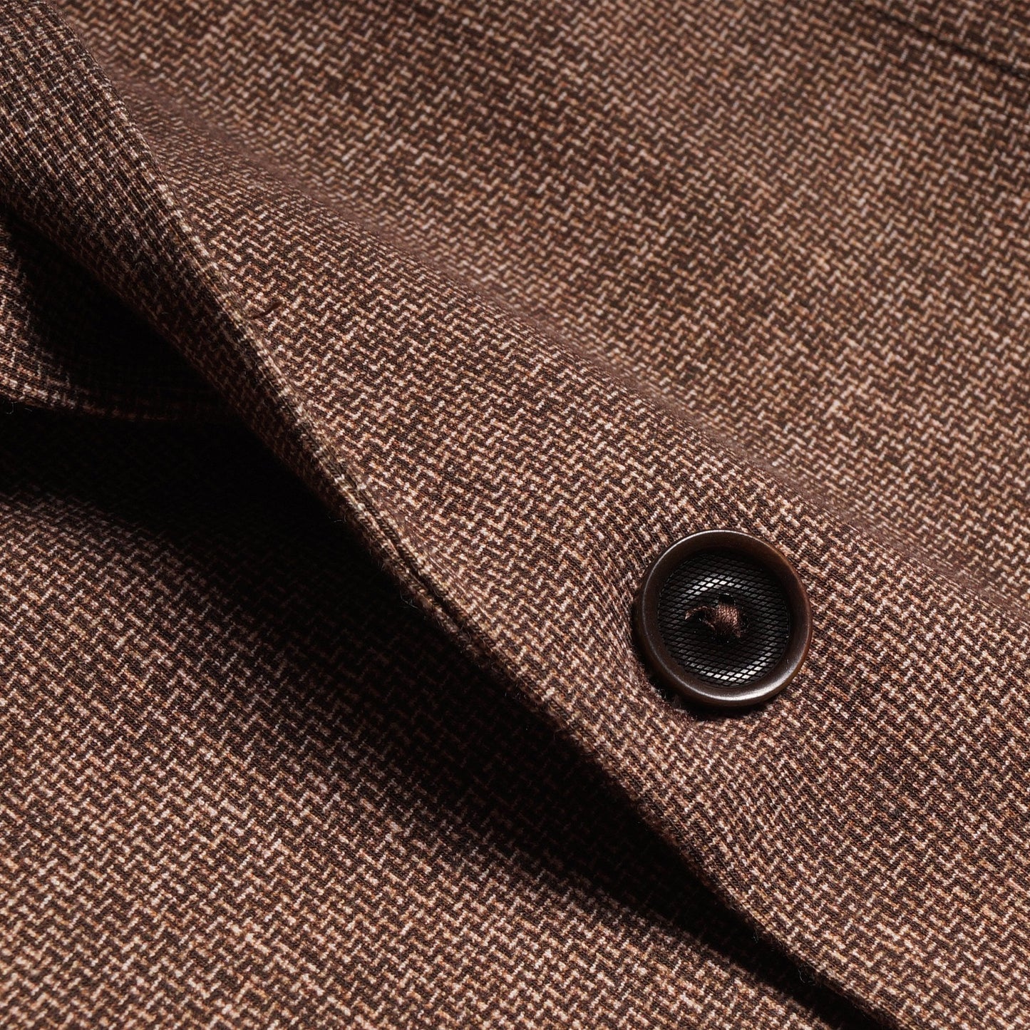 - Weave Print Jersey Blazer - Brown/Beige