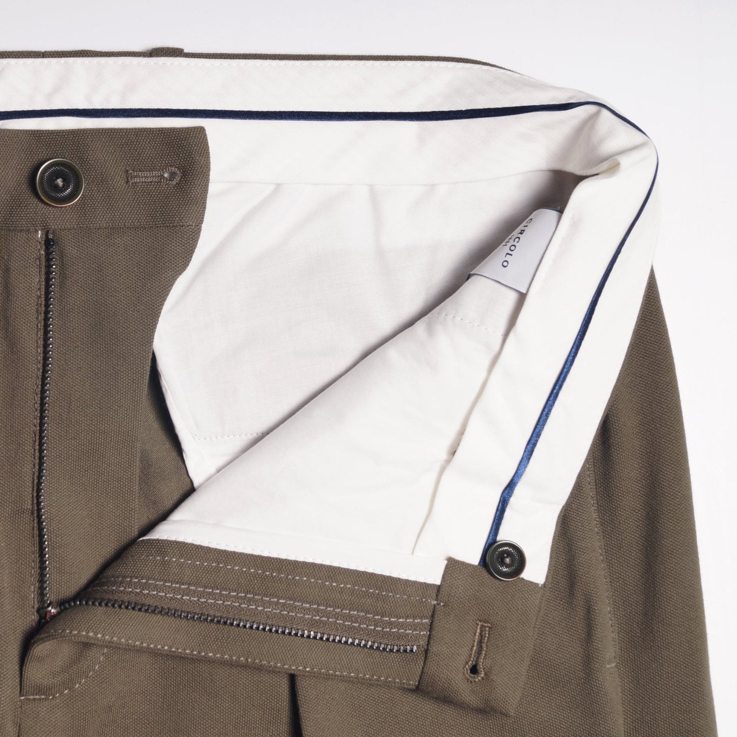 - Stretch Drawstring Trousers - Olive