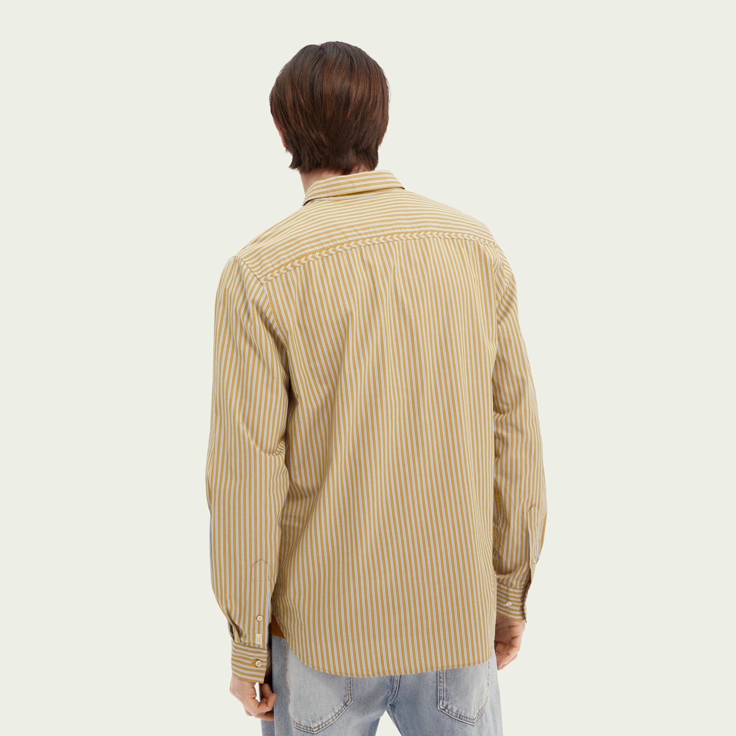 - Striped Cotton Shirt - Mustard