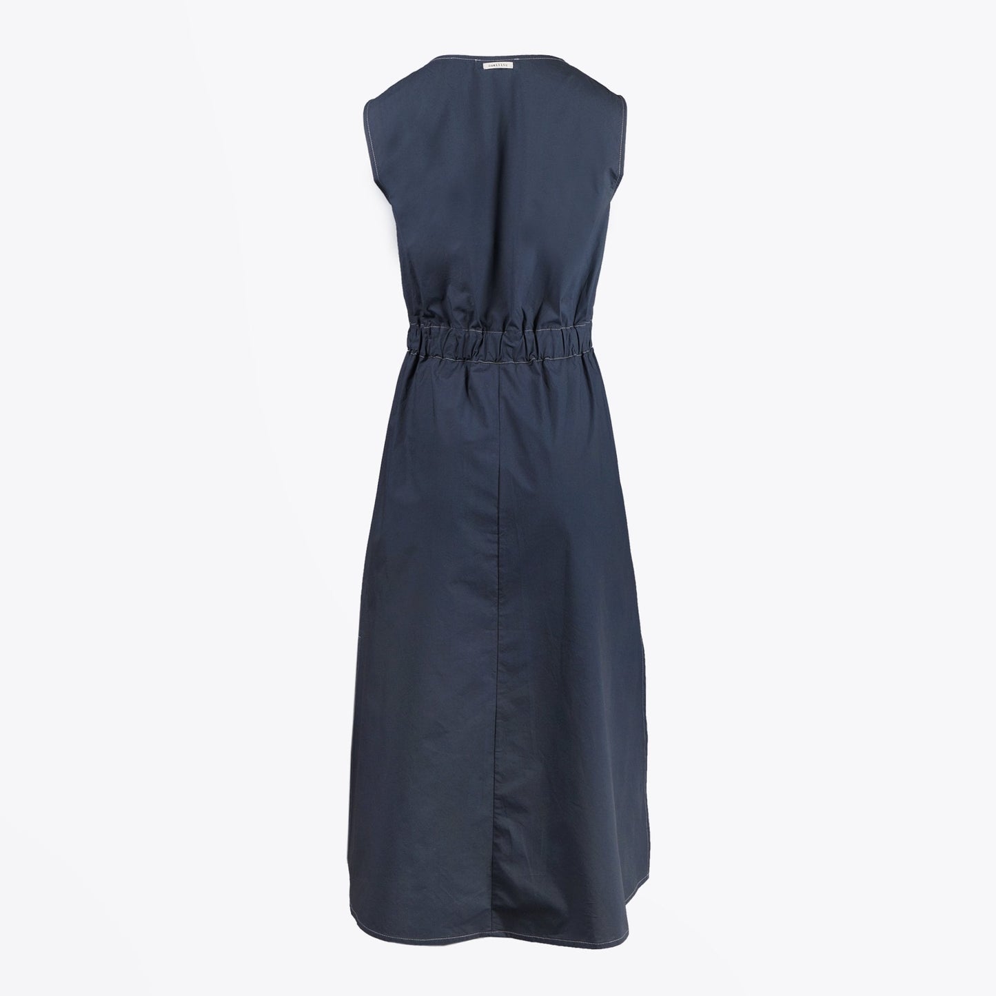 Florida - Sleeveless Belted Dress - Grey/Blue