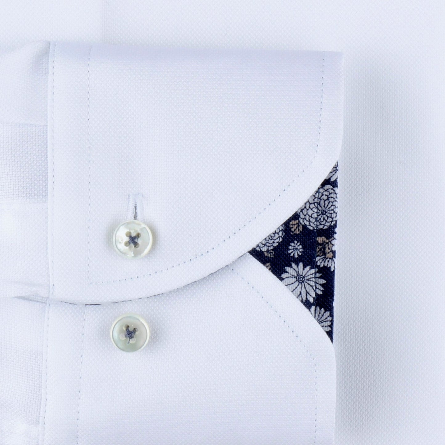 - Slimline Contrast Inlay Shirt - White