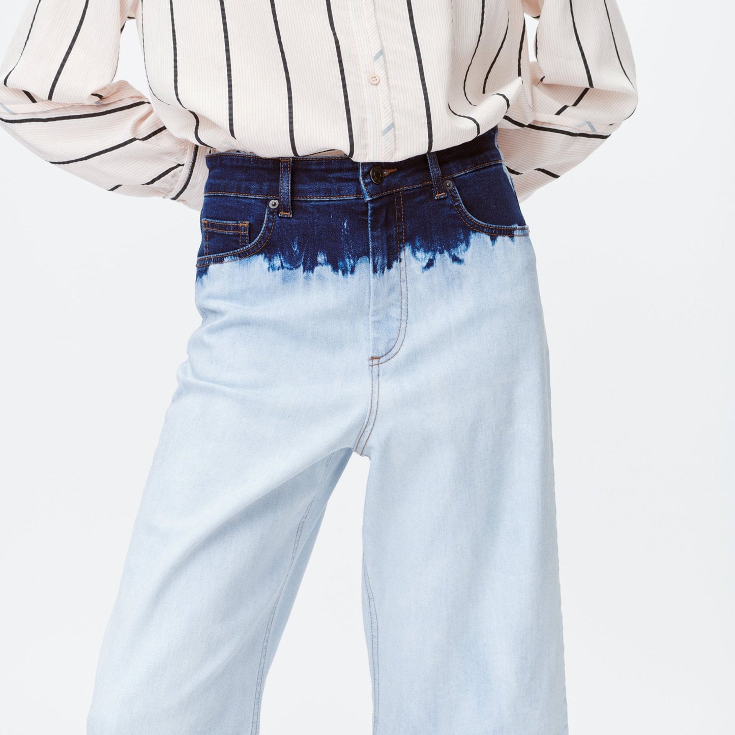 - Ticiano Tie-Dye Denim Jeans - Blue