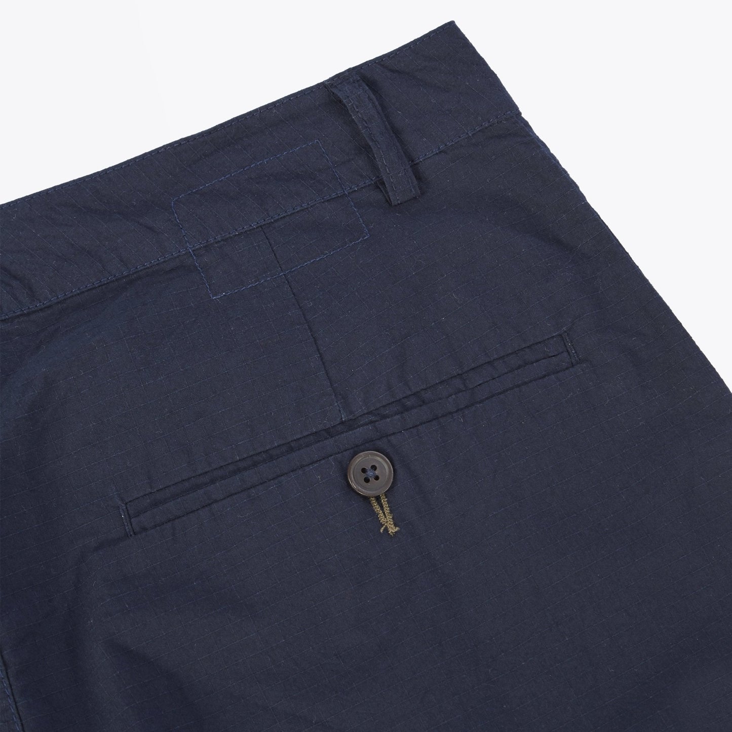 - Ripstop Cotton Pleated Trousers - Navy