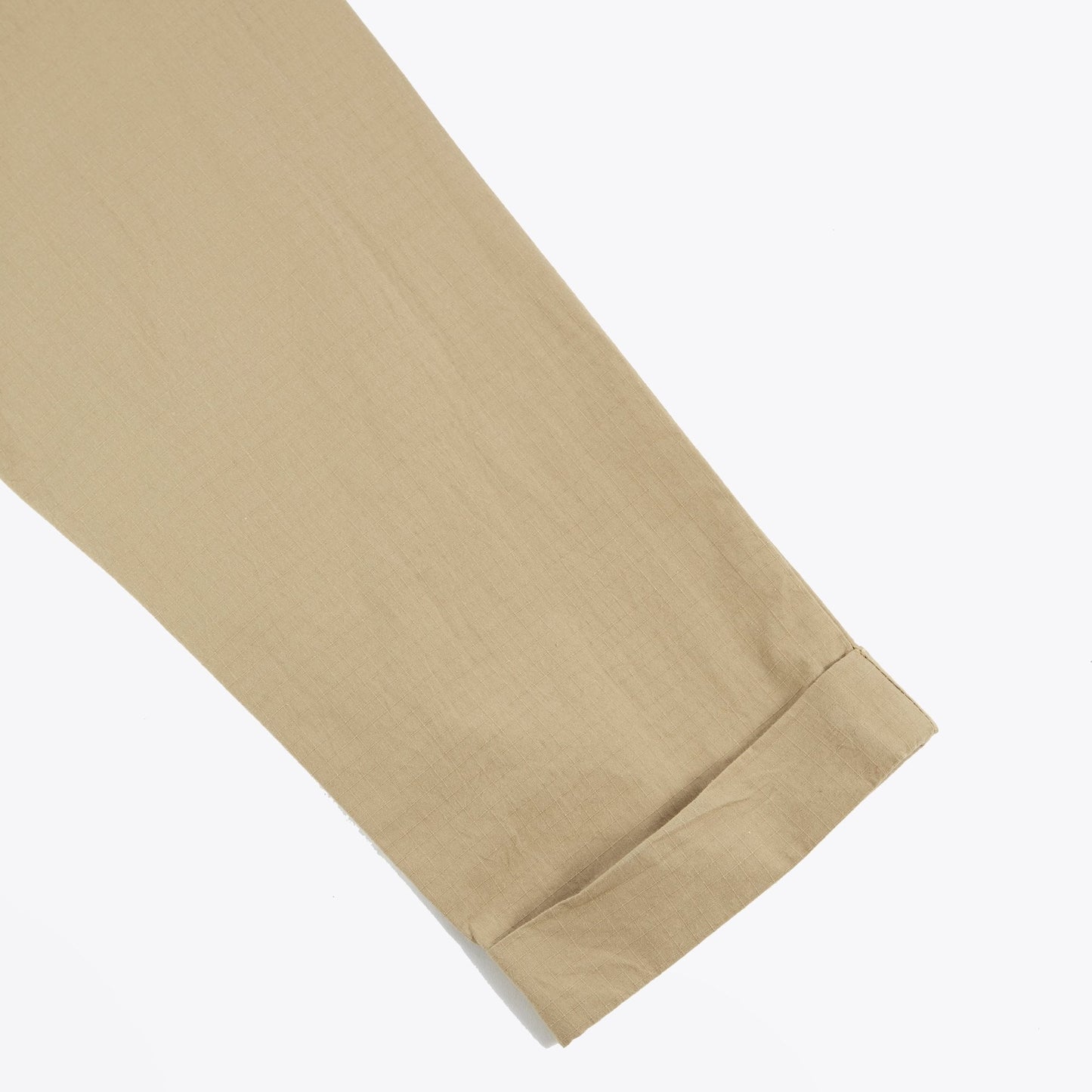 - Ripstop Cotton Pleated Trousers - Sand