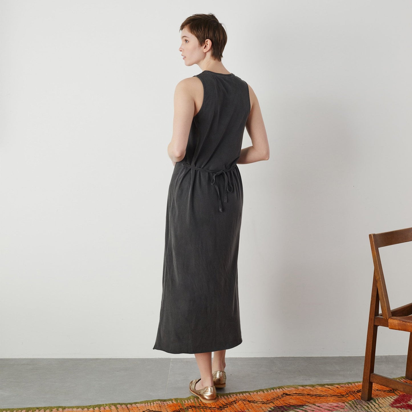 - Regisse Fire - Lightening Flash Print Dress - Charcoal