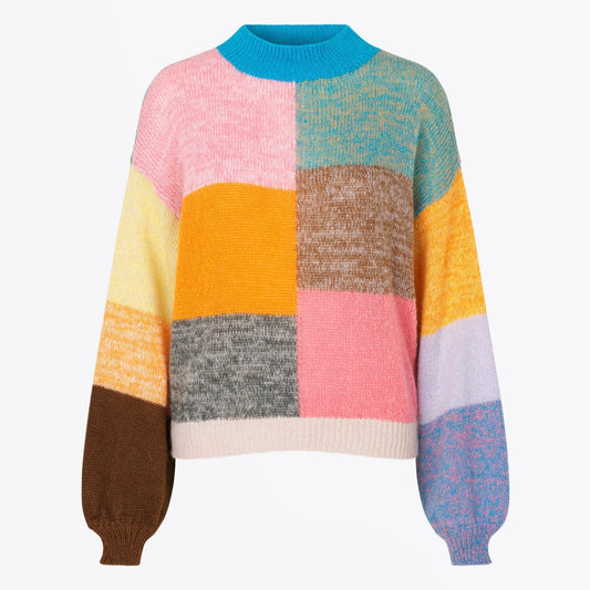 - Adonis - Colour Block Check Sweater - Multi