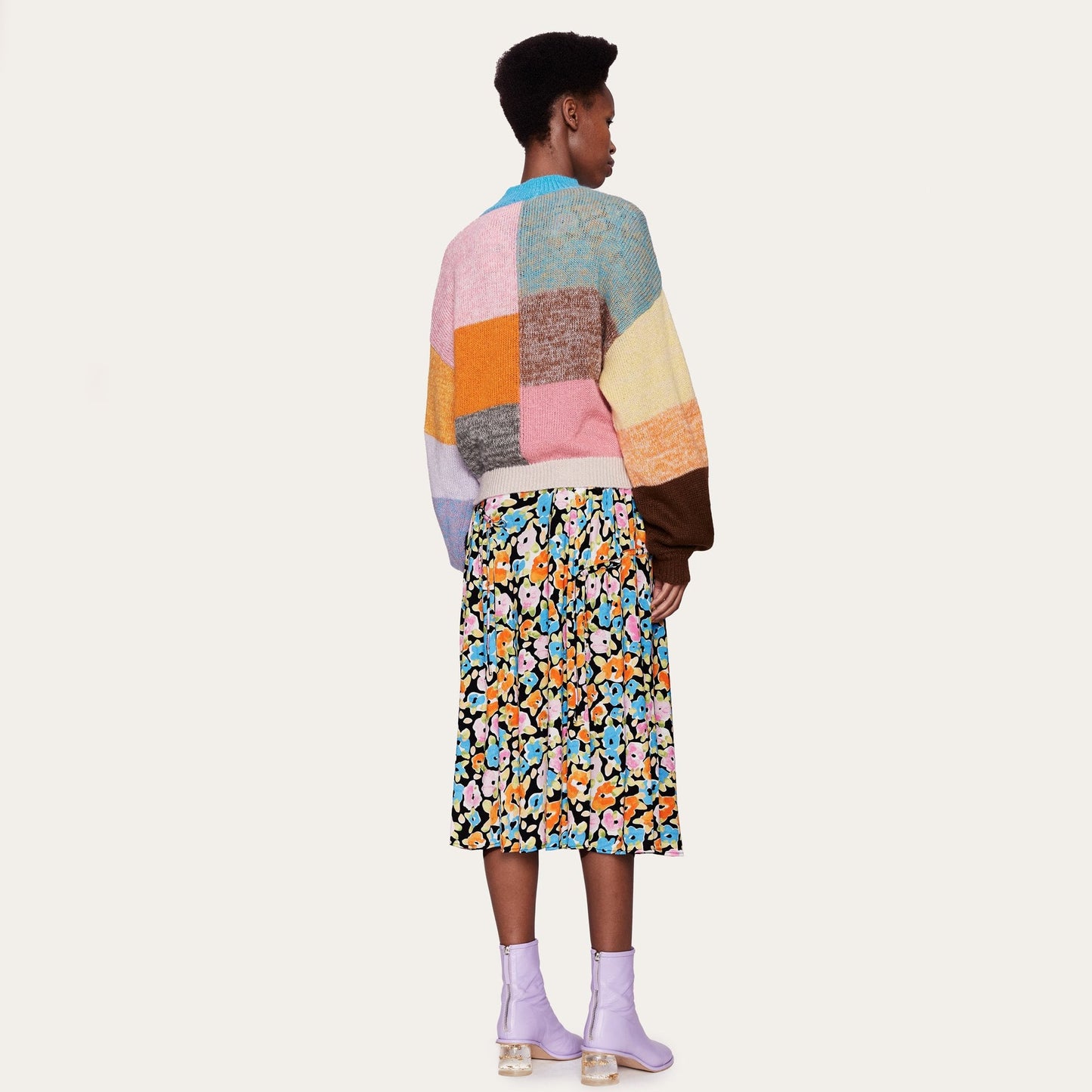 - Adonis - Colour Block Check Sweater - Multi