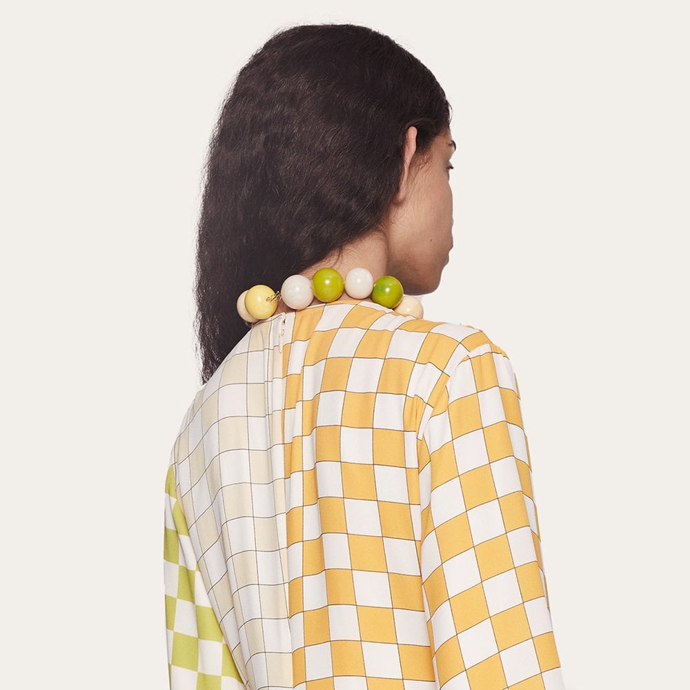 - Dorty - Short Beaded Necklace - Lime