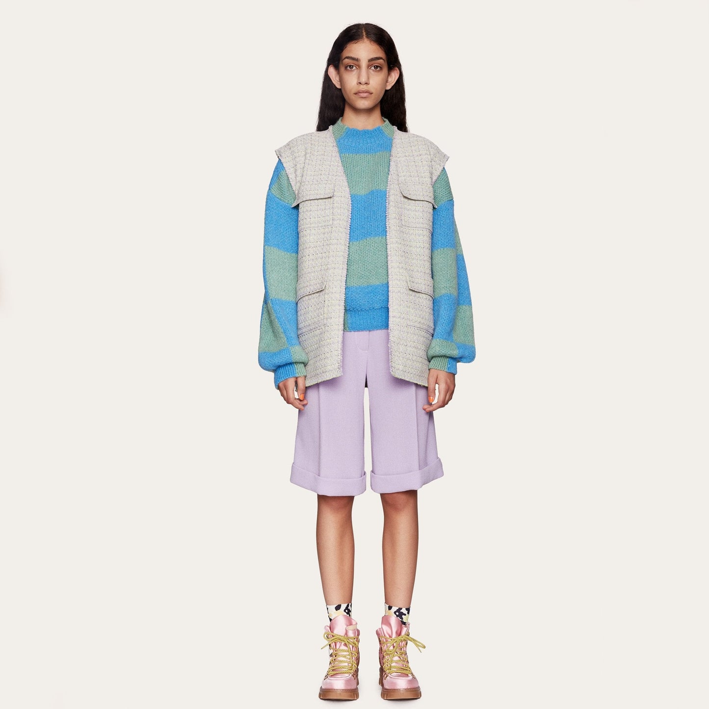 - Estella - High-Rise Shorts - Lilac