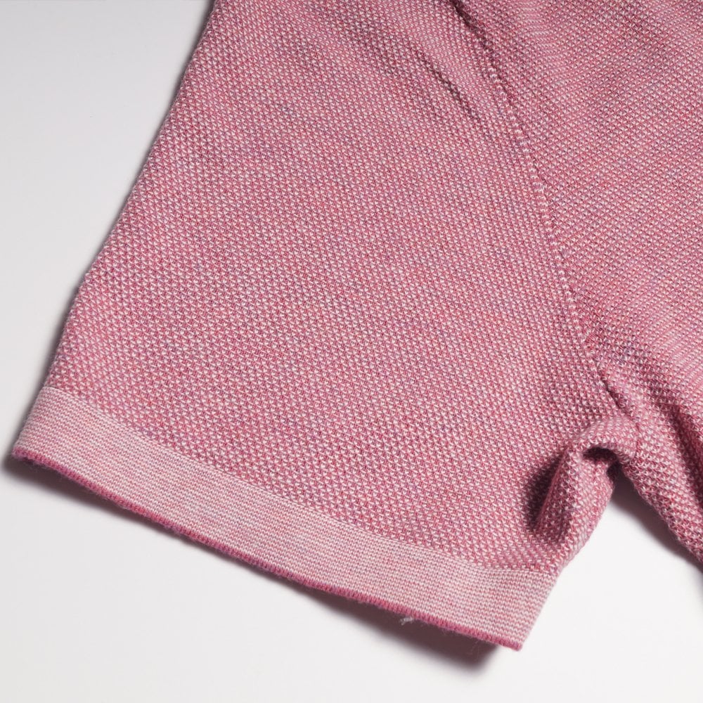 - Cashmere Blend Knitted Polo - Pink