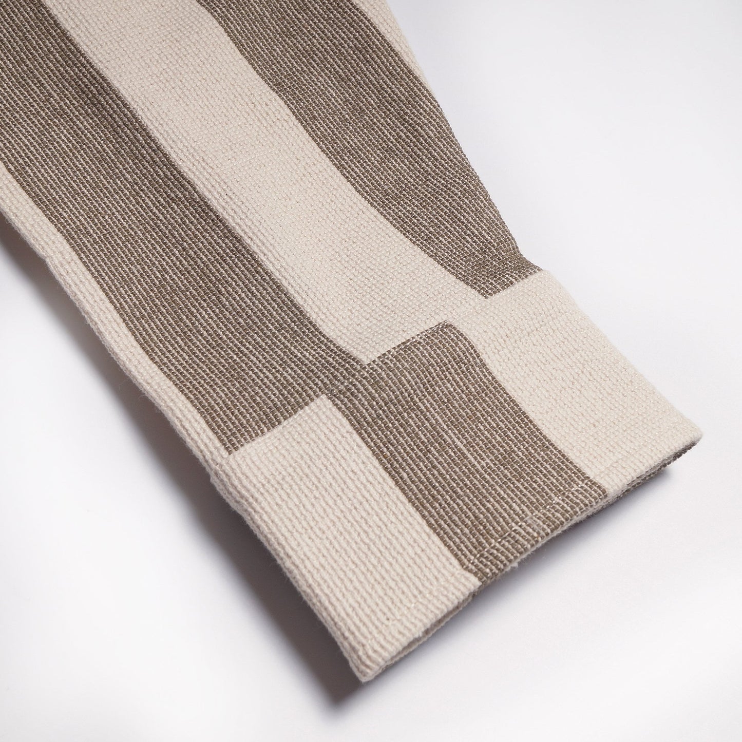 - Stripe Overshirt - Khaki/Off-White