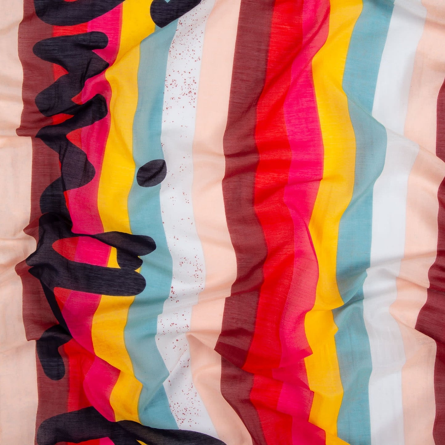 - 'Swirl Stripe' Cotton-Blend Scarf - Multi