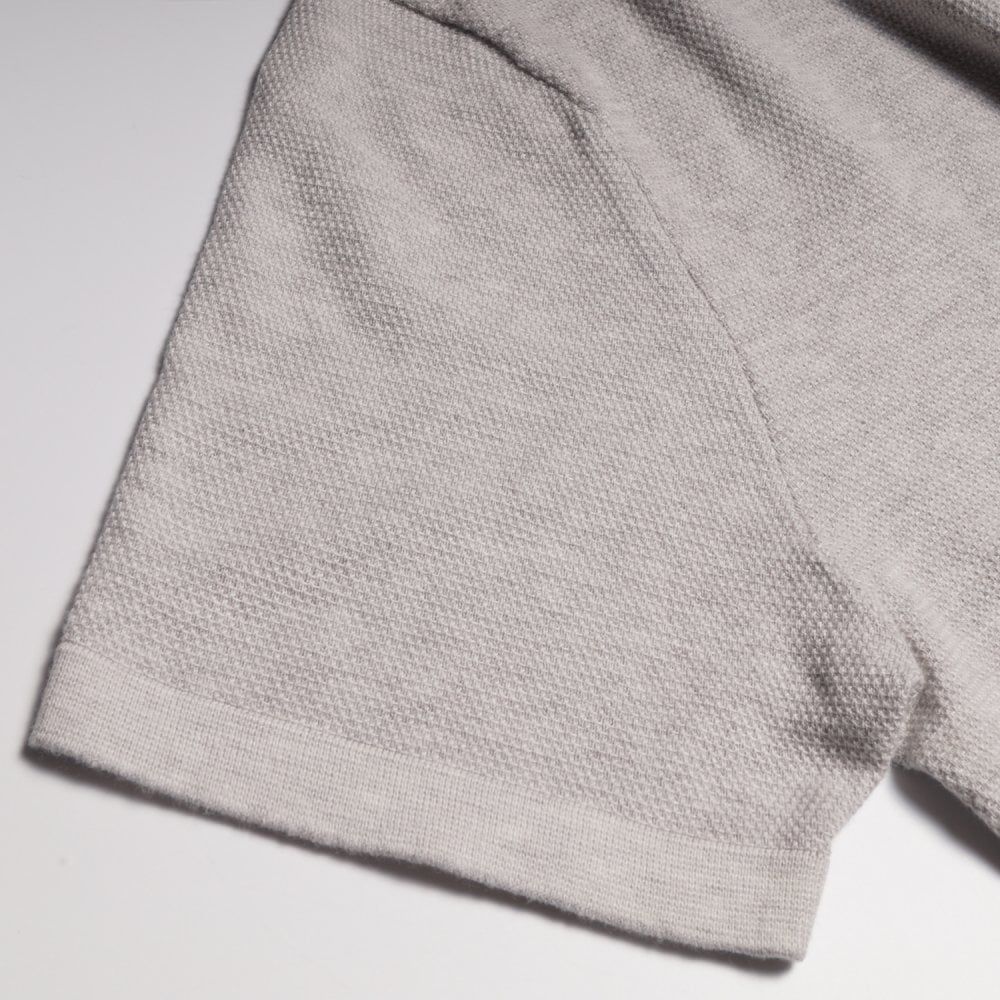- Cashmere Blend Knitted Polo - Grey