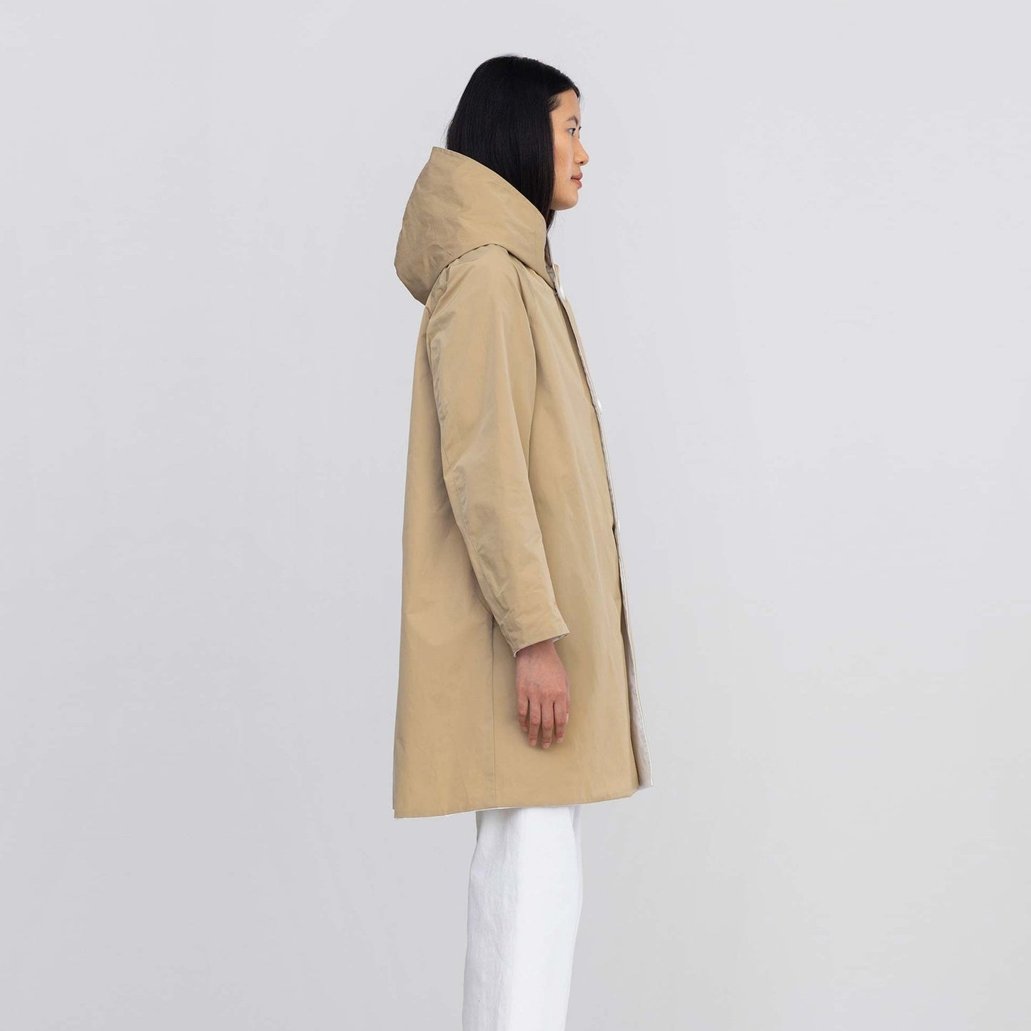 - Reversible Parka With Hood - White/Beige