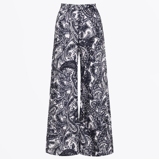 - Sibyl Pants - Faye Paisley Print Charcoal