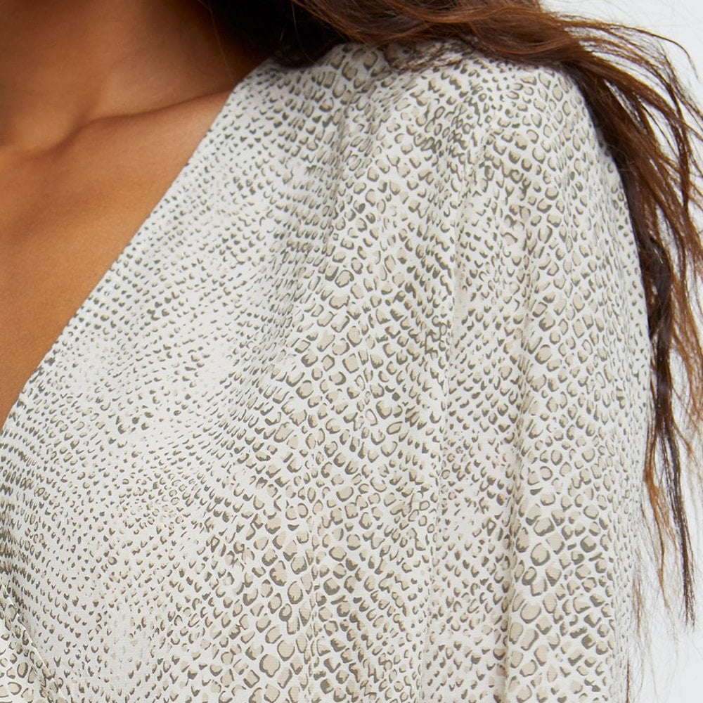Hillary Cream Snakeskin Top