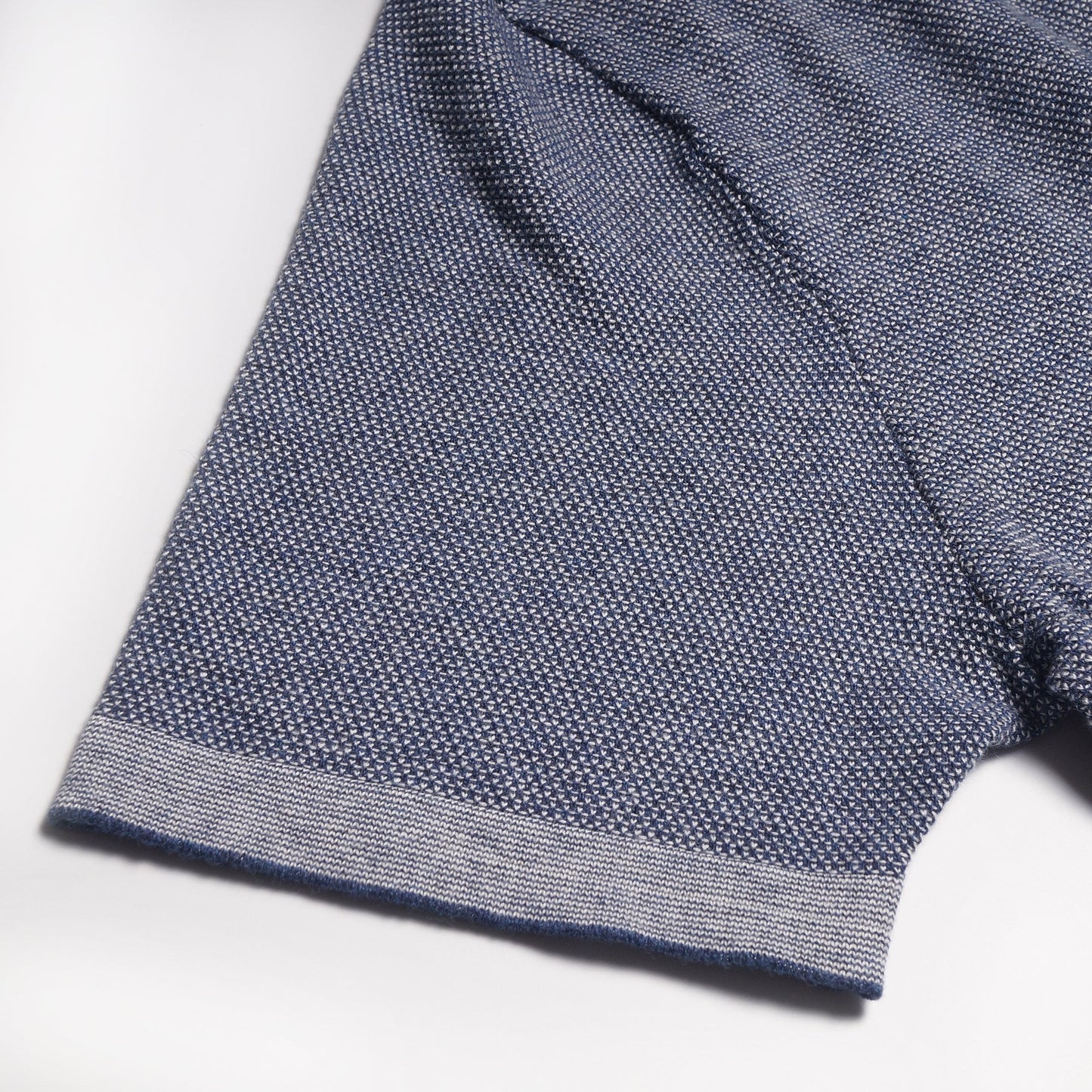- Cashmere Blend Knitted Polo - Navy Blue