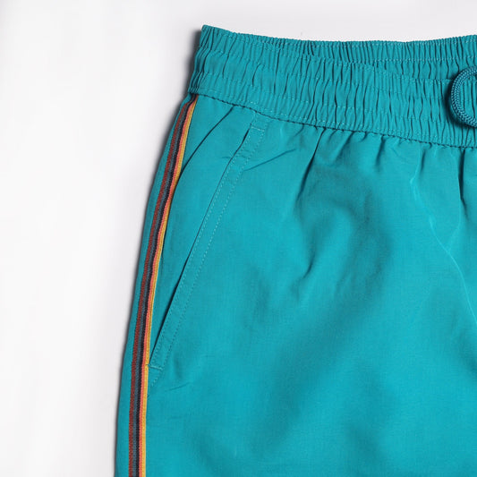 - 'Artist Stripe' Swim Shorts - Turquoise
