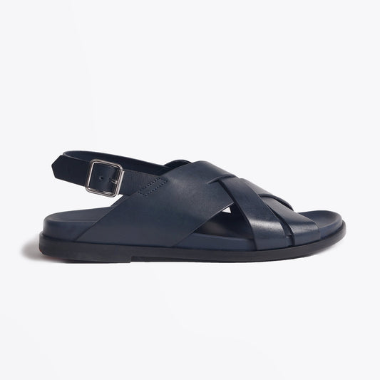 - 'Chandler' Leather Sandals - Dark Navy