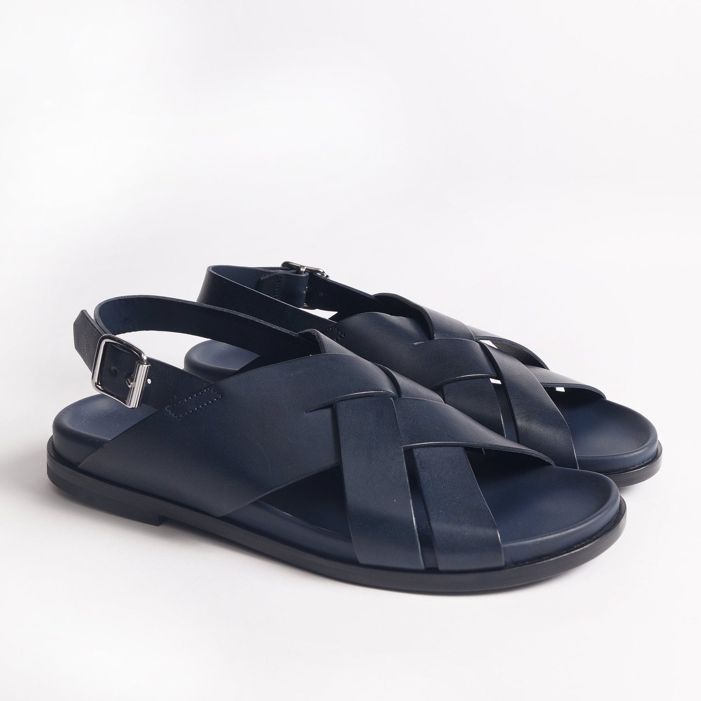 - 'Chandler' Leather Sandals - Dark Navy
