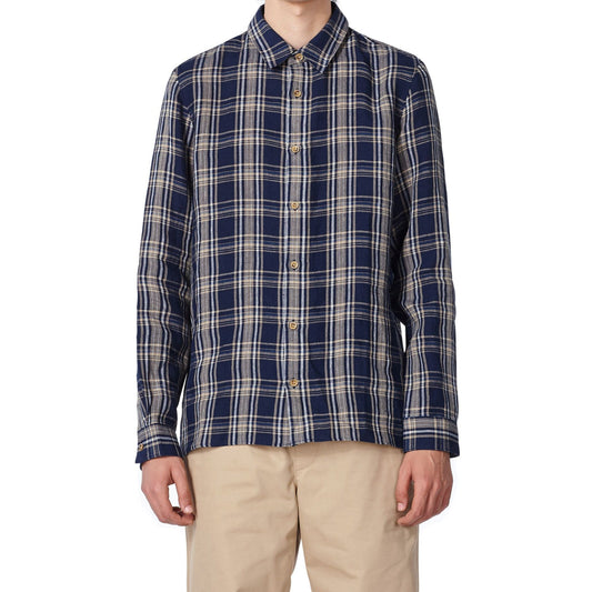 - Vincent - Checked Shirt - Dark Navy