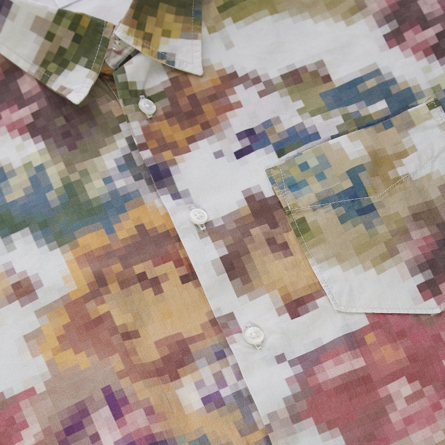 - Pixel Flower Print Shirt - Multi