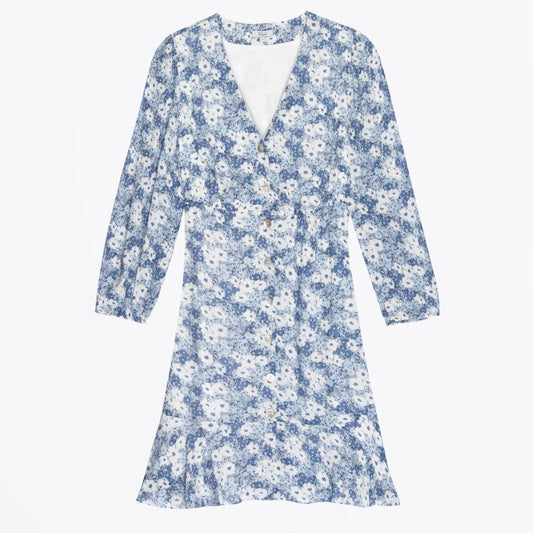 - Elsie Long Sleeve Dress - Blue Jasmine