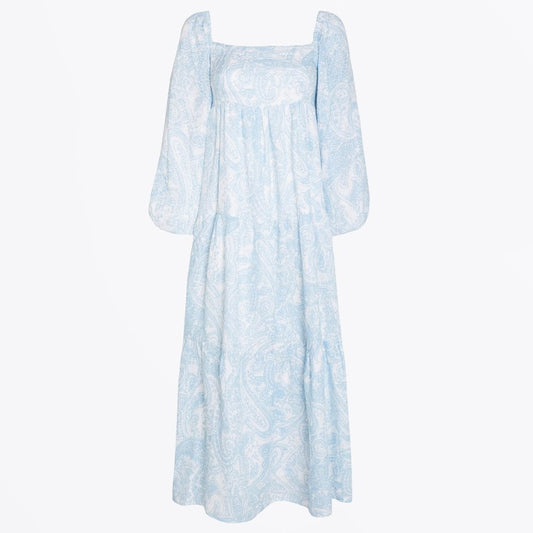 - Alison Midi Dress - Paisley Powder Blue