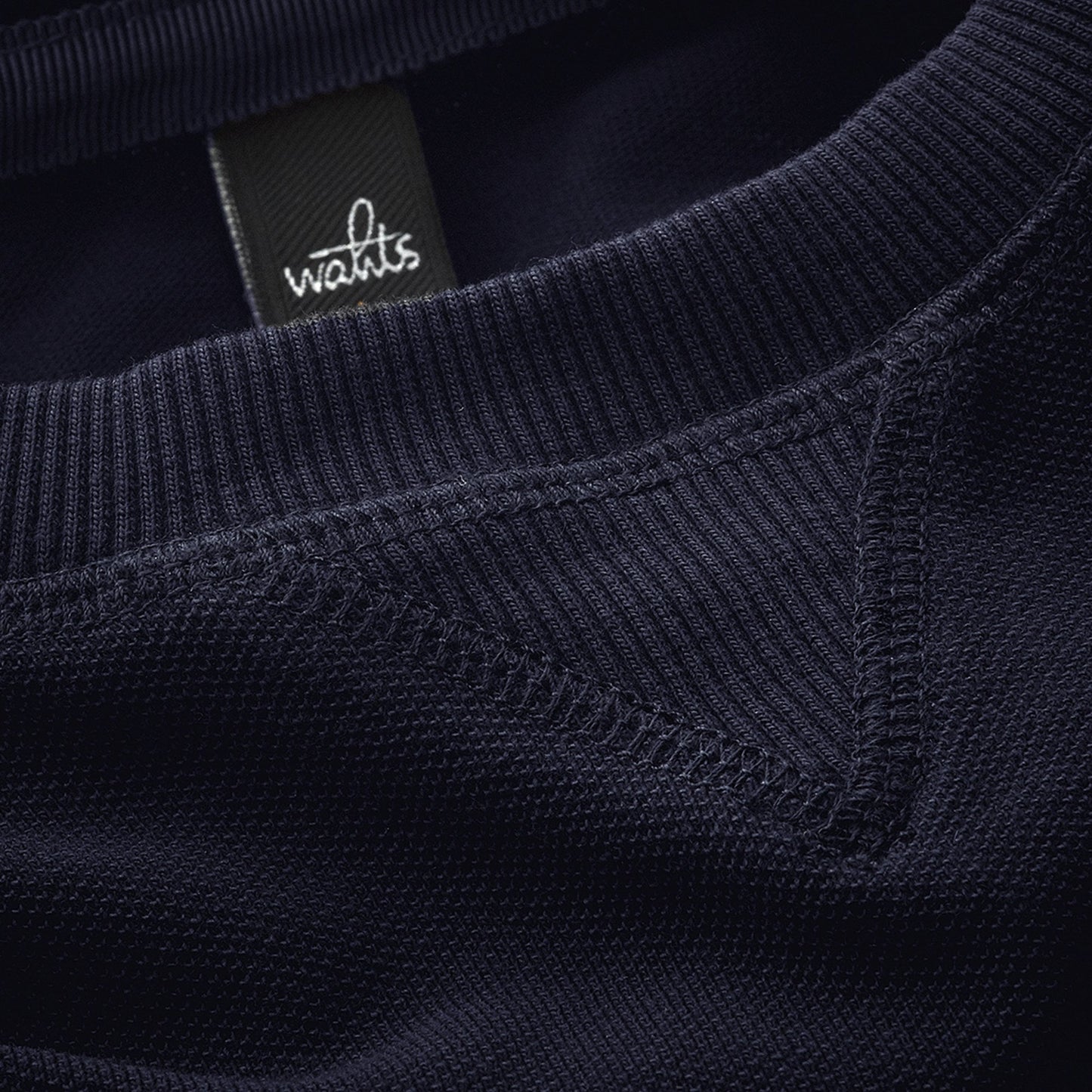 - Rowe - Pique Crew Neck Sweater - Navy