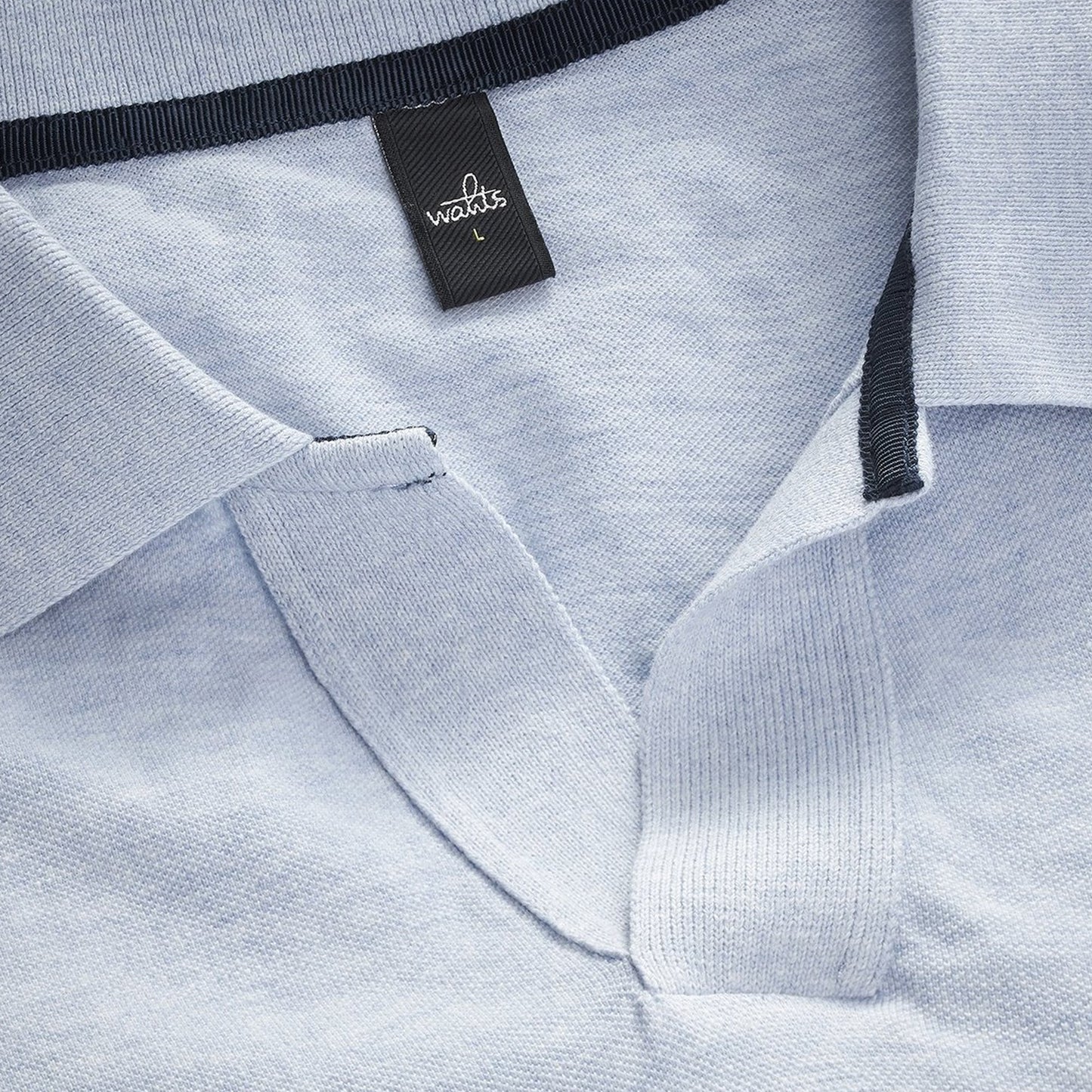 - Rice - Retro Polo Shirt - Light Blue Melange