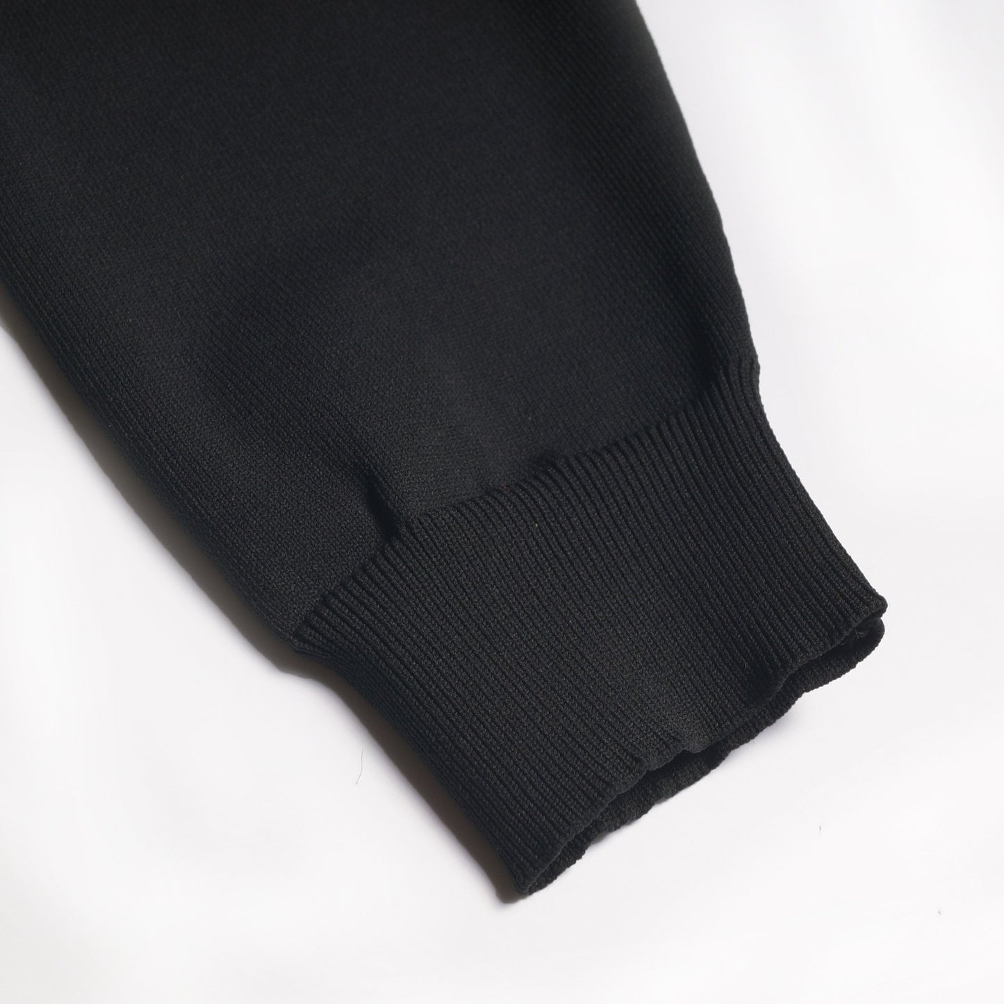 Knitted Zip Sweater - Black