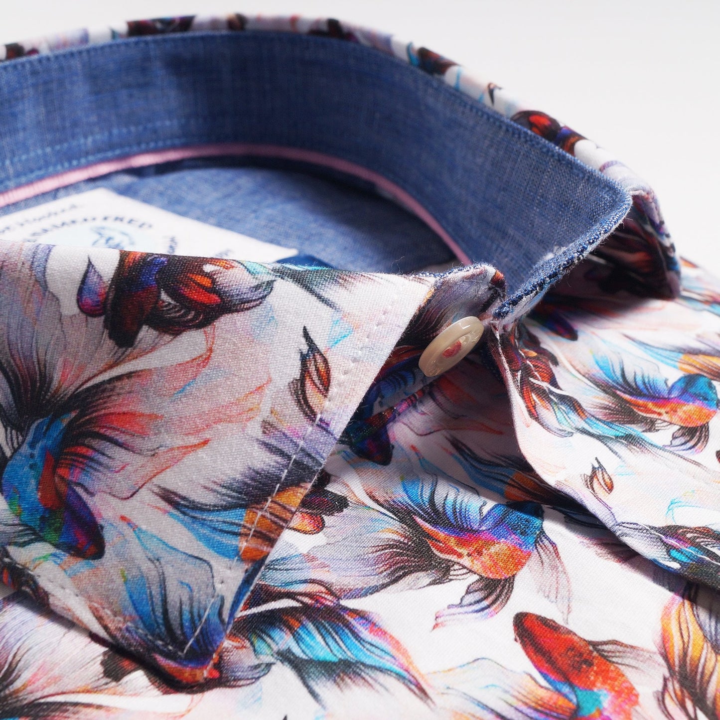 - Fish Print Shirt - White/Multi