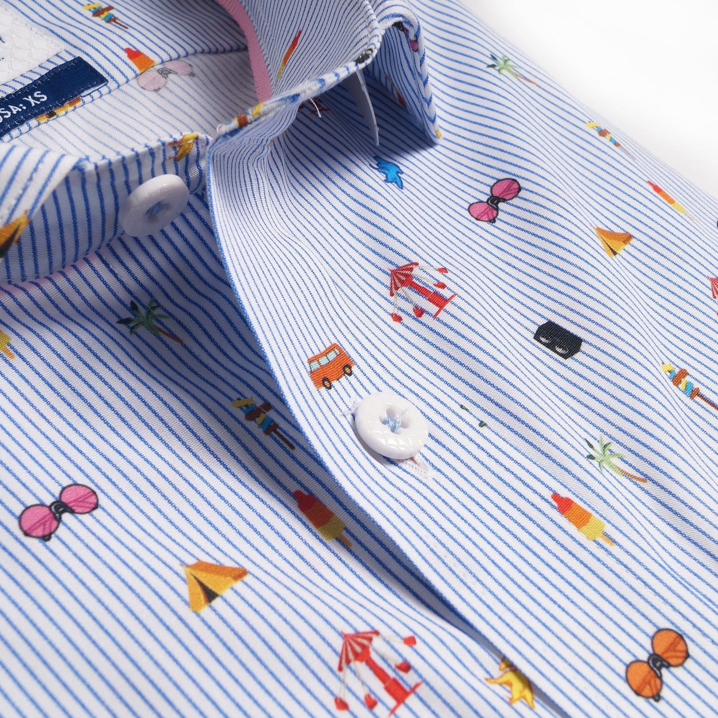 - Festival Print Shirt - Blue