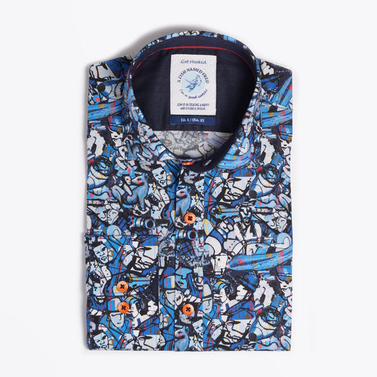 - 'Best of Brood' Print Shirt - Navy/Multi