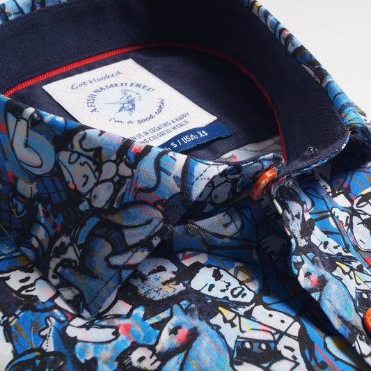 - 'Best of Brood' Print Shirt - Navy/Multi
