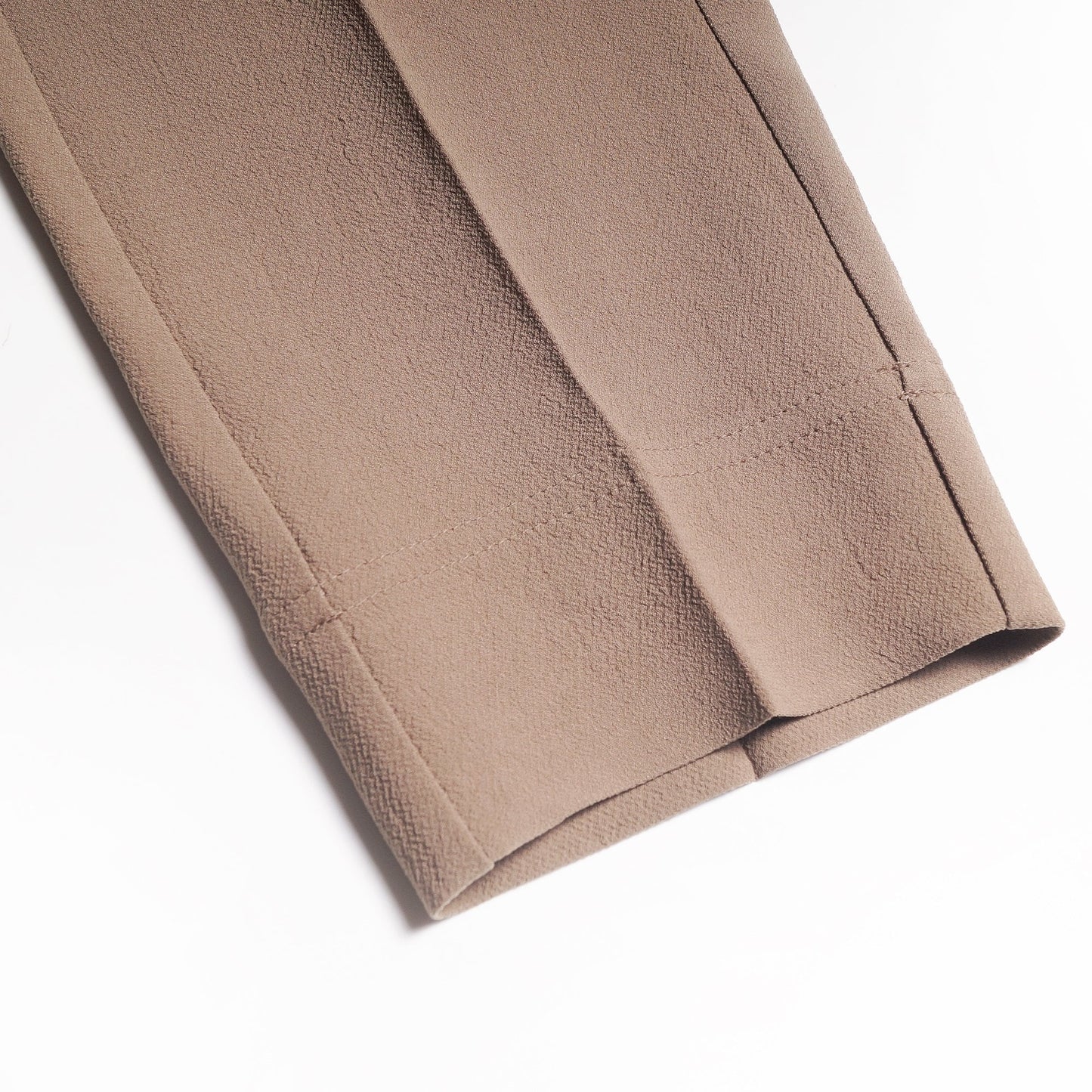 High-Rise Elasticated Waist Trousers - Beige