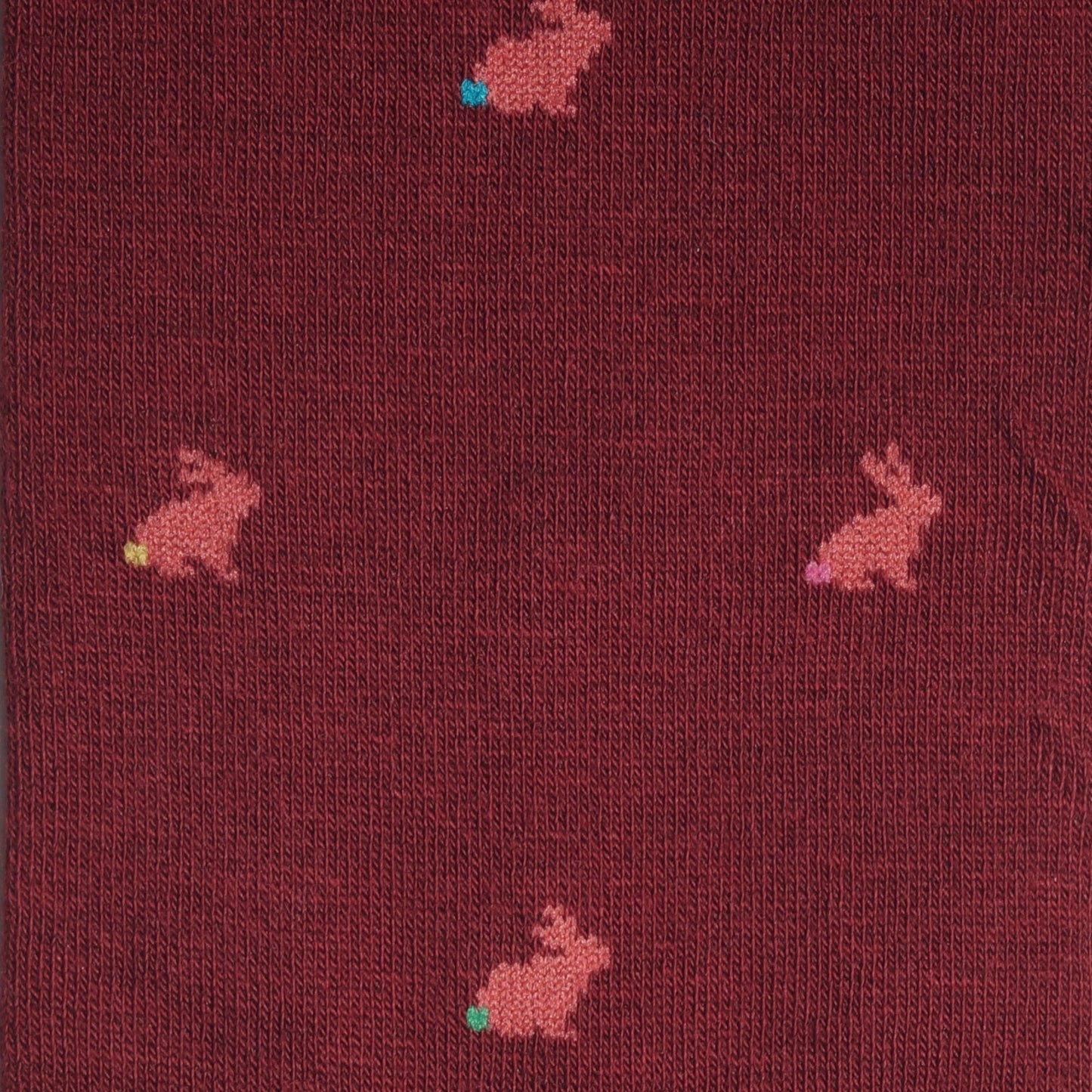 - Rabbit Motif Socks - Burgundy