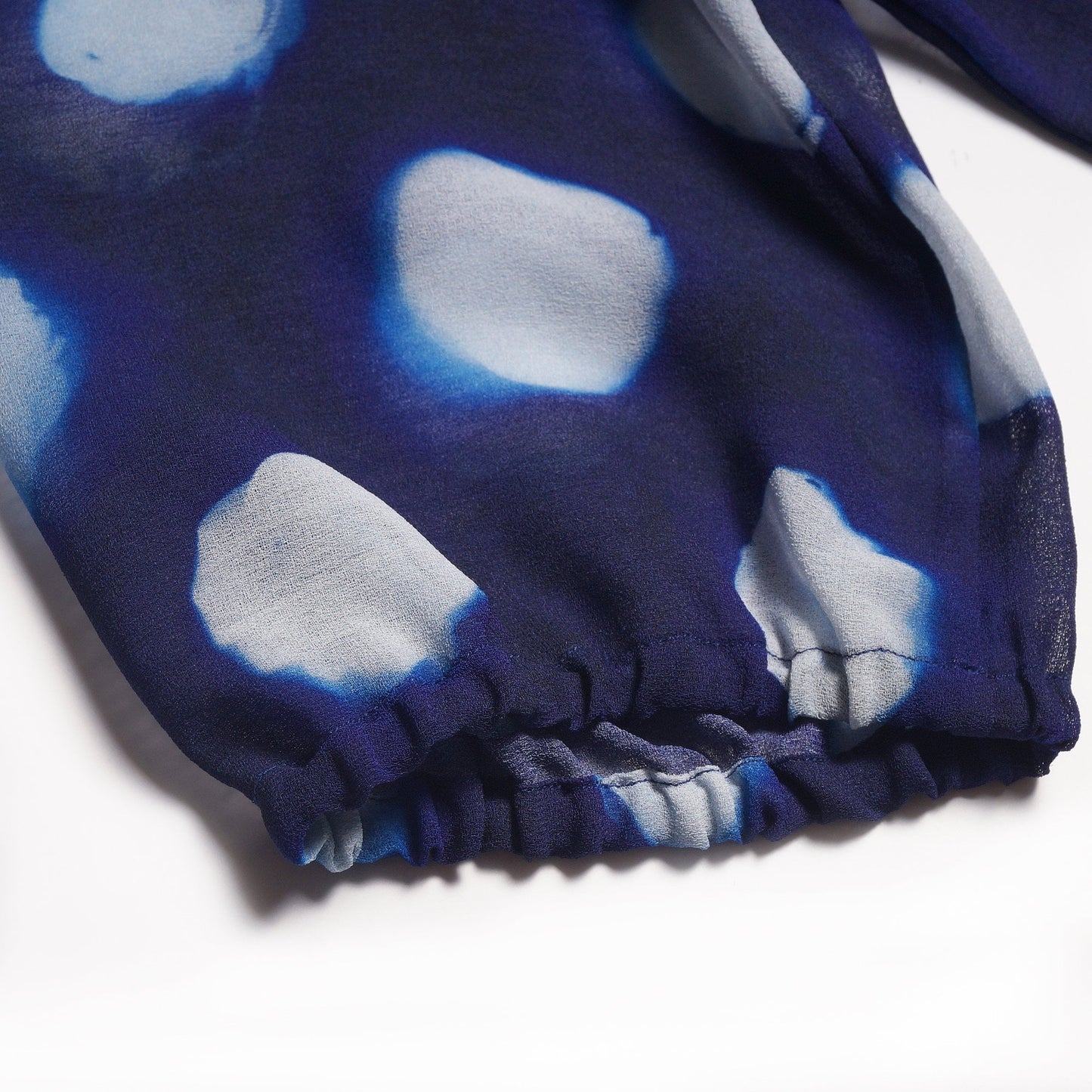 - Spotted Print Midi Dress - Blue/Navy