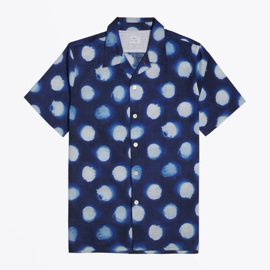 - 'Tagiatelle Spot' Print Organic-Cotton Shirt - Blue